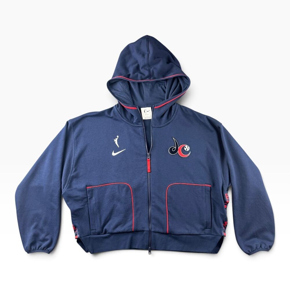 Nike Washington Mystics WNBA Full Zip Hooded Crop Jacket Women’s Large L Navy